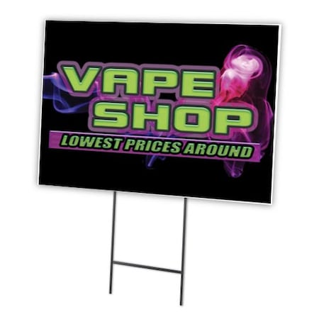 Vape Shop Lowest Prices Yard Sign & Stake Outdoor Plastic Coroplast Window